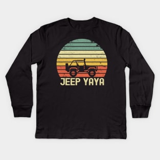 Jeep Yaya Vintage Jeep Kids Long Sleeve T-Shirt